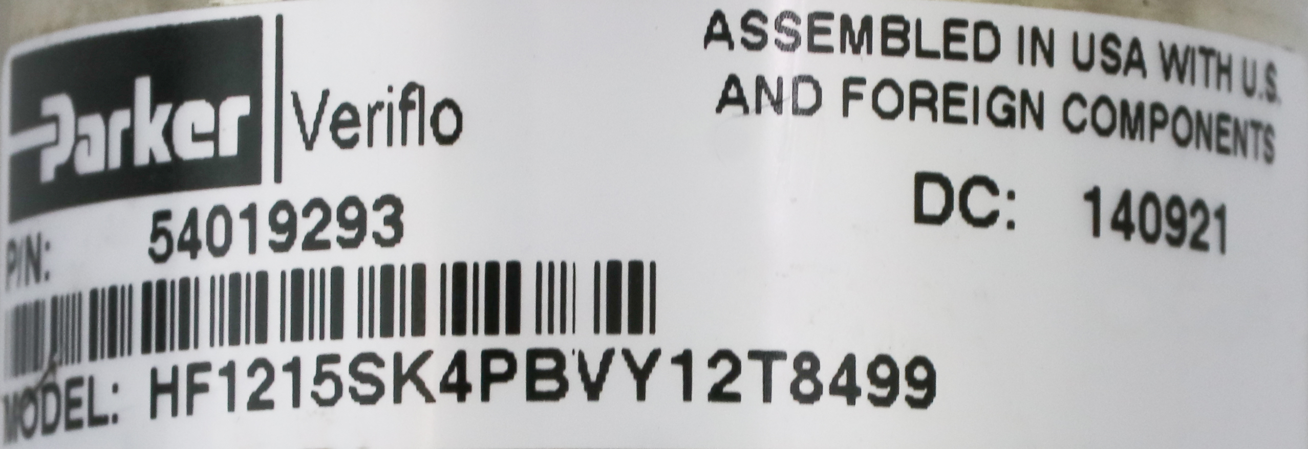 12678 VERIFLO PRESSURE REGULATOR, P/N: 54019293